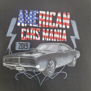 2019 American Cars Mania Black Mens T Shirt Size L See Measurements Runs Small